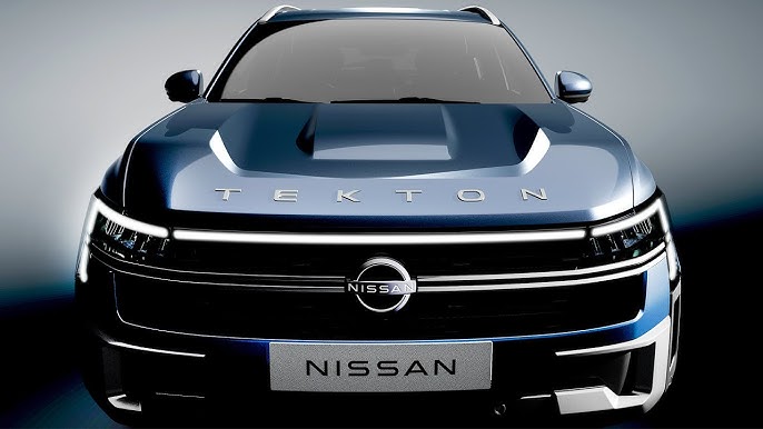 Front view of Nissan Tekton 2026 with LED DRLs and bold grille